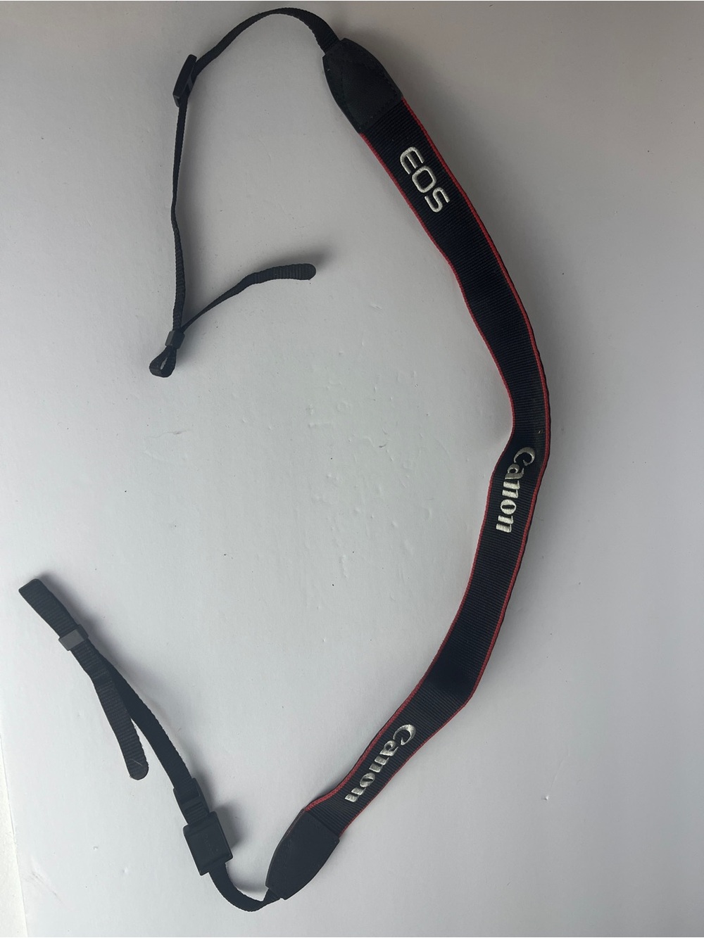 Canon EOS Black Camera Neck Strap with Red Trim